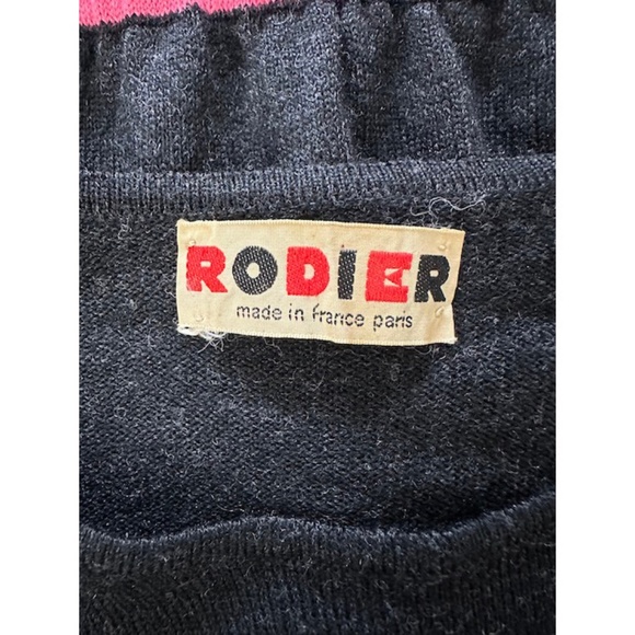 Vtg 60s 2 PC Rodier Paris France Sweater Knit Top & Skirt Set M - Picture 8 of 8